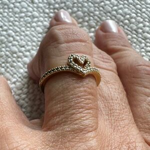 Pandora Timeless Wish Sparkling Heart Ring Size 6